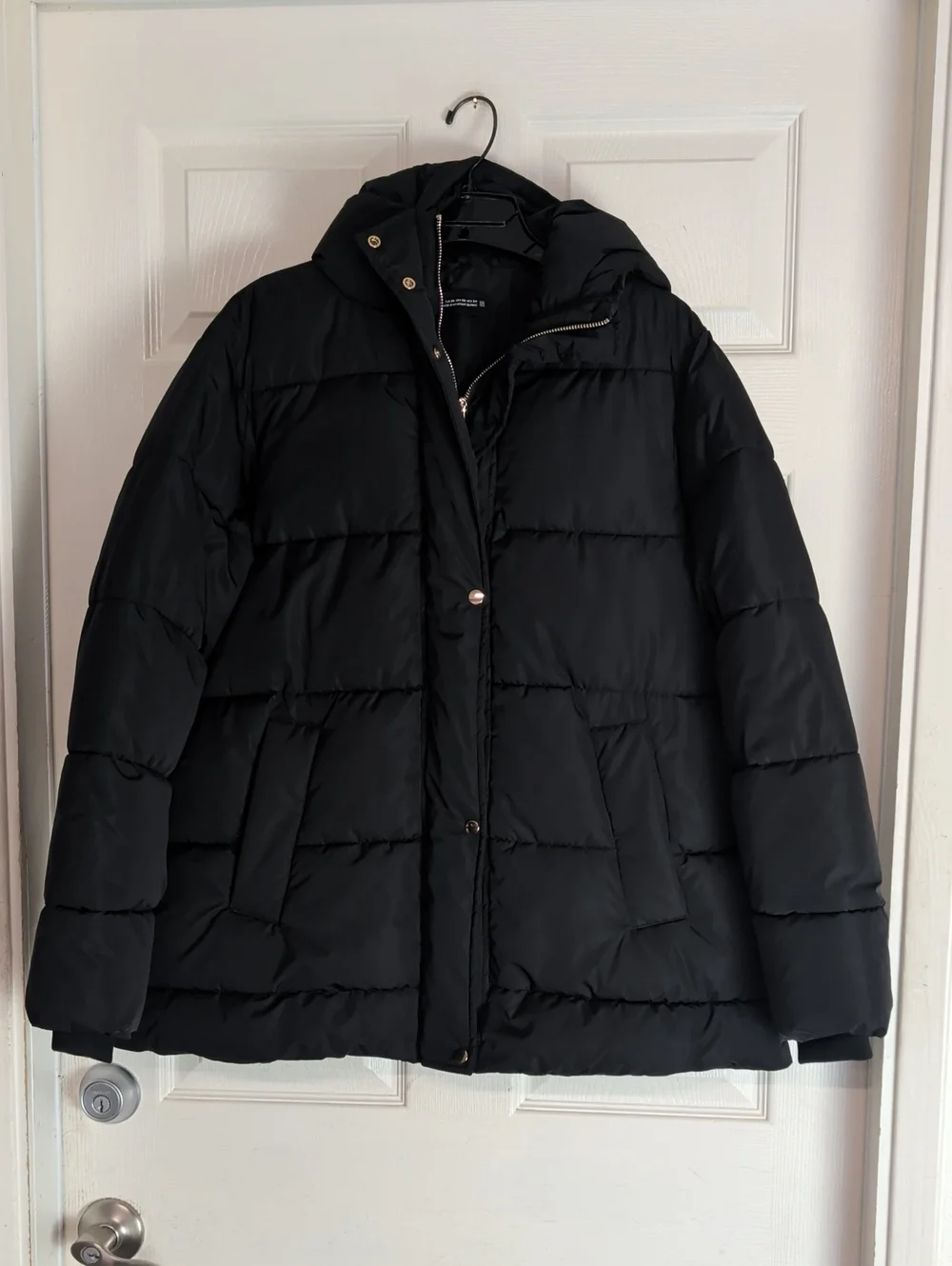 Zara puffer jacket Hooded Black Women XS